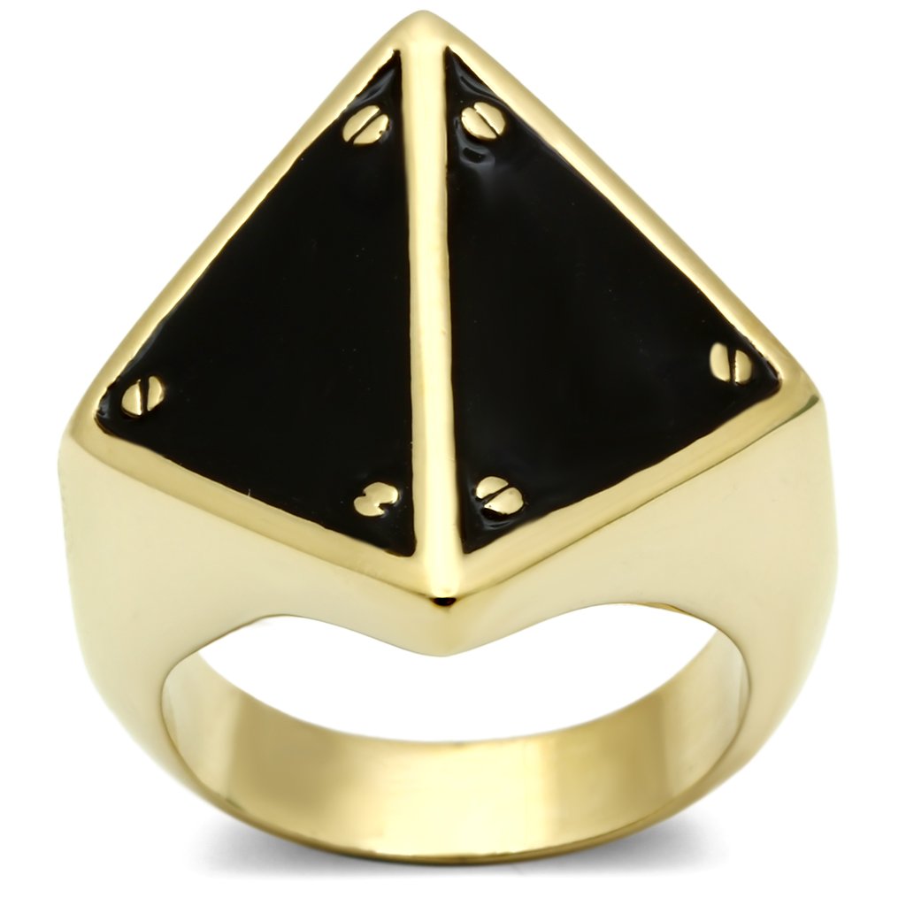 JCE325 IP Gold(Ion Plating) Brass Ring with Epoxy  in Jet
