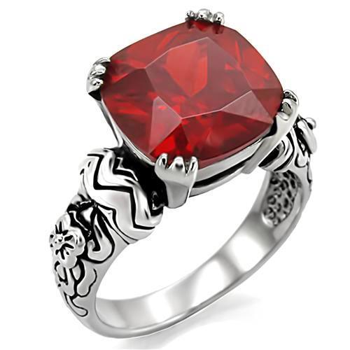 JCEA959 High polished (no plating) Stainless Steel Ring with AAA Grade CZ  in Siam